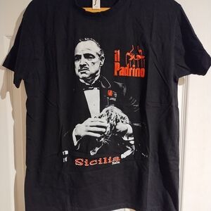 Godfather il Padrino Sicilia Cotton Graphic T-Shirt "M"